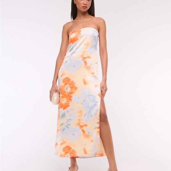 Abercrombie & Fitch Orange and Blue Midi Dress - Picture 4 of 4